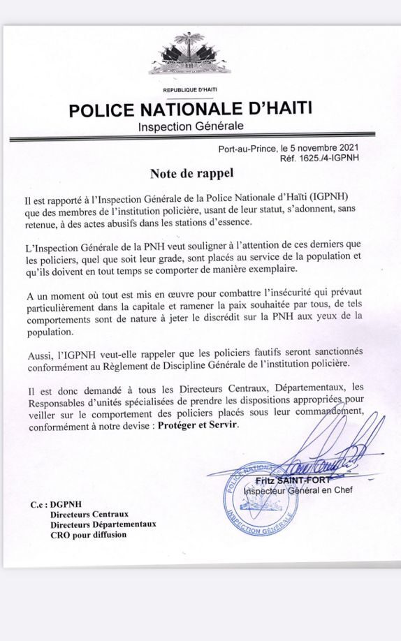 Haïti  Les policiers appelés à éviter les abus dans les stations d'essence